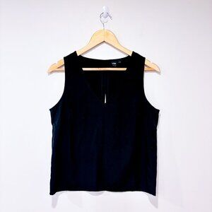 SIMONS – Black V-Neck Sleeveless Blouse | Minimalist Chic Tank | Small *